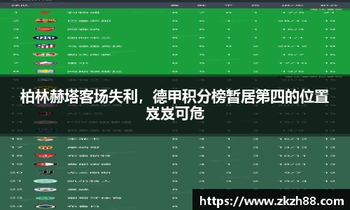 柏林赫塔客场失利，德甲积分榜暂居第四的位置岌岌可危
